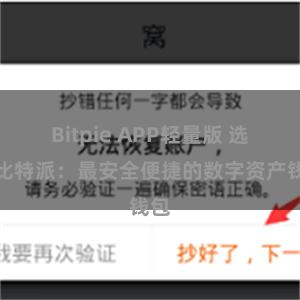 Bitpie APP轻量版 选择比特派：最安全便捷的数字资产钱包