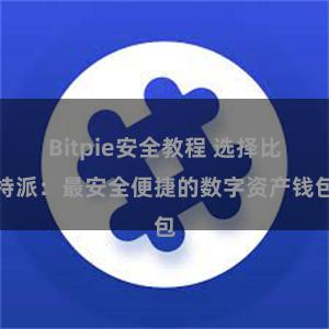 Bitpie安全教程 选择比特派：最安全便捷的数字资产钱包