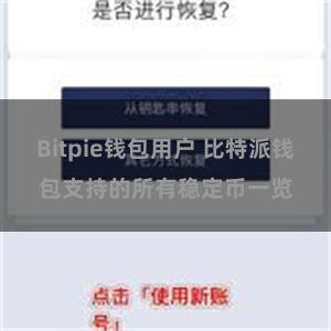 Bitpie钱包用户 比特派钱包支持的所有稳定币一览