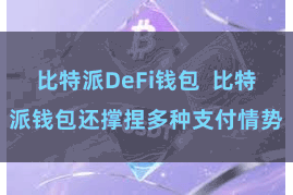 比特派DeFi钱包  比特派钱包还撑捏多种支付情势