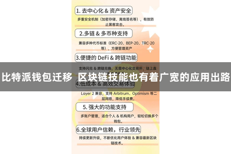 比特派钱包迁移  区块链技能也有着广宽的应用出路