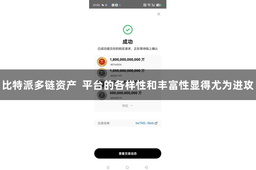 比特派多链资产  平台的各样性和丰富性显得尤为进攻